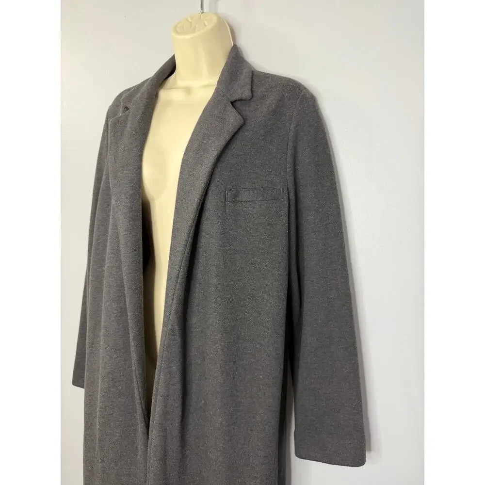 M. Martin Long Cardigan Duster Jacket Open Front Pockets Soft Sz M